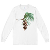 White white pine cone Long Sleeve Tee - LillyAllenDesigns