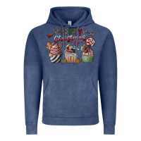 Vintage Denim Merry Christmas Vintage Hoodie - CowhideDigitalArt
