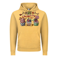 Vintage Mustard Merry Christmas Vintage Hoodie - CowhideDigitalArt