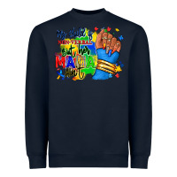 Navy my child is non verbal but her mama aint afro hand rana Heavyweight Sweatshirt - RanaPortraitStore