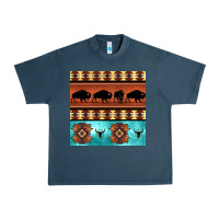 Midnight Navy native american aztec seamless pattern 2 Urban Heavy Tee - BundleAndBundleShop