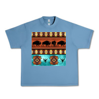 Pebble Blue native american aztec seamless pattern 2 Urban Heavy Tee - BundleAndBundleShop