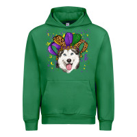 Emerald mardi gras hat husky Urban Hoodie - RanaPortraitStore
