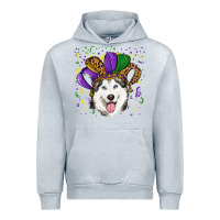 Heather Grey mardi gras hat husky Urban Hoodie - RanaPortraitStore