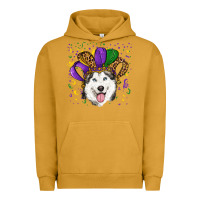 Pigment Peanut Butter mardi gras hat husky Urban Hoodie - RanaPortraitStore