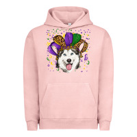 Pigment Salmon mardi gras hat husky Urban Hoodie - RanaPortraitStore