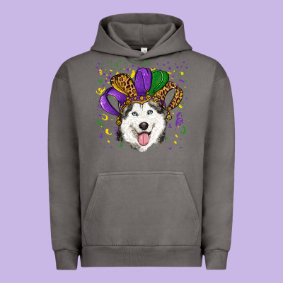 Mardi Gras Hat Husky Urban Hoodie Designed By Ranaportraitstore