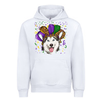 White mardi gras hat husky Urban Hoodie - RanaPortraitStore