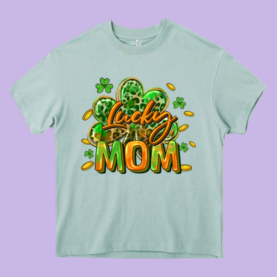 Lucky Mom  St. Patrick's Day Heavy Core Tee Designed By Cowgirlartshop