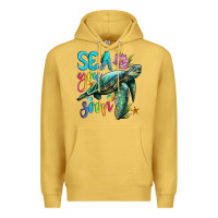Antique Gold sea you soon with sea turtle Premium Hoodie - Artiststas