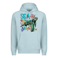 Blue Mist sea you soon with sea turtle Premium Hoodie - Artiststas
