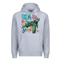 Heather Grey sea you soon with sea turtle Premium Hoodie - Artiststas