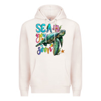 Pale Pink sea you soon with sea turtle Premium Hoodie - Artiststas