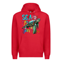 Red sea you soon with sea turtle Premium Hoodie - Artiststas