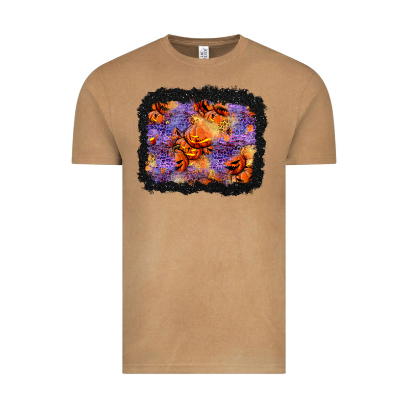 Halloween Pumpkin And Leopard Background Vintage Tee by BundleAndBundleShop | Teevron