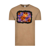 Vintage Coffee halloween pumpkin and leopard background Vintage Tee - BundleAndBundleShop