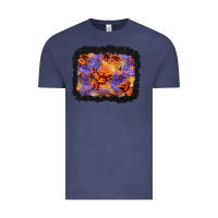 Vintage Denim halloween pumpkin and leopard background Vintage Tee - BundleAndBundleShop