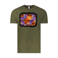 Vintage Olive halloween pumpkin and leopard background Vintage Tee - BundleAndBundleShop