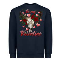 Navy be my valentine bull skull Heavyweight Sweatshirt - RanaPortraitStore