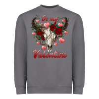 Storm be my valentine bull skull Heavyweight Sweatshirt - RanaPortraitStore