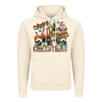 Vintage Artic Merry Christmas  tractor Vintage Hoodie - CowhideDigitalArt