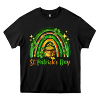 Black St. Patrick's Day rainbow Heavy Core Tee - HowdyJamesFarm