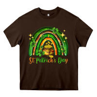 Chocolate Brown St. Patrick's Day rainbow Heavy Core Tee - HowdyJamesFarm