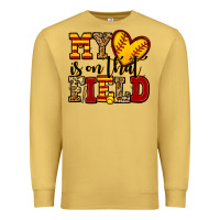 Antique Gold my heart is on that field softball Premium Sweatshirt - Jasminsmagicworld