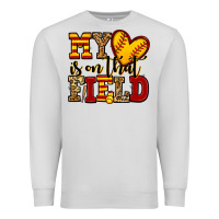 Dove Grey my heart is on that field softball Premium Sweatshirt - Jasminsmagicworld