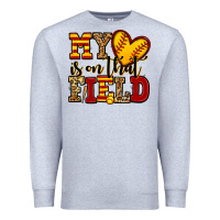Heather Grey my heart is on that field softball Premium Sweatshirt - Jasminsmagicworld