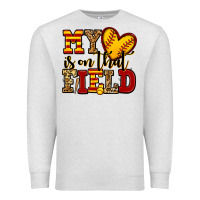 Oatmeal Heather my heart is on that field softball Premium Sweatshirt - Jasminsmagicworld
