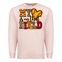 Pale Pink my heart is on that field softball Premium Sweatshirt - Jasminsmagicworld