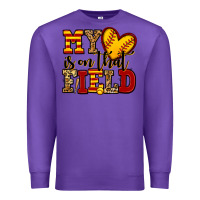 Purple my heart is on that field softball Premium Sweatshirt - Jasminsmagicworld