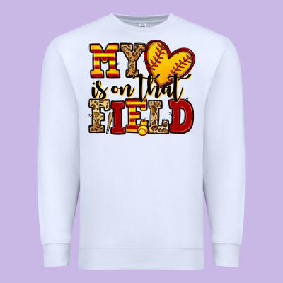 My Heart Is On That Field Softball Premium Sweatshirt Designed By Jasminsmagicworld