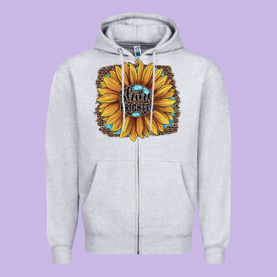 Shine Brighter Zipper Hoodie Designed By Jahusdesignshop