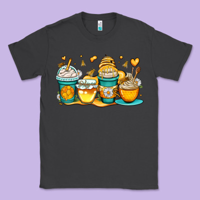 Honey Bee Coffee Cups Classic Tee Designed By Oliviacreatesart