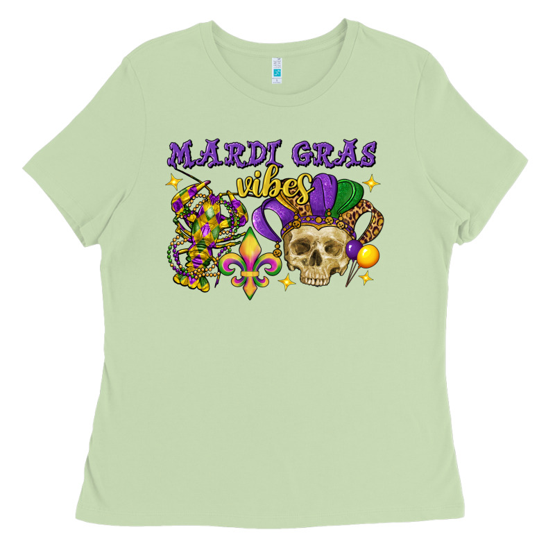 Mardi Gras Vibes Skull Ladies Tee by FaDigitalArtStudio | Teevron