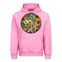 Fuchsia Pink western pattern circle earrings Urban Hoodie - Jasminsmagicworld