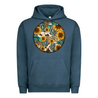 Pigment Midnight Navy western pattern circle earrings Urban Hoodie - Jasminsmagicworld