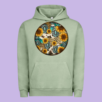 Western Pattern Circle Earrings Urban Hoodie Designed By Jasminsmagicworld
