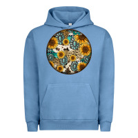 Pigment Pebble Blue western pattern circle earrings Urban Hoodie - Jasminsmagicworld