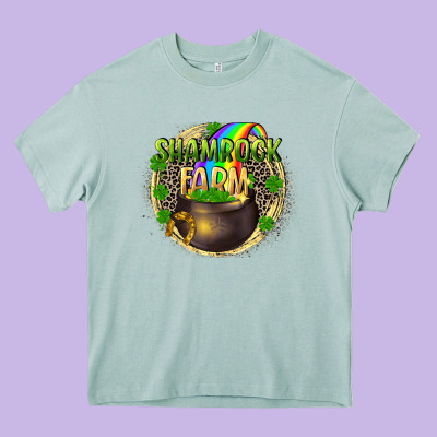 Shamrock Farm Heavy Core Tee Designed By Cowgirlartshop
