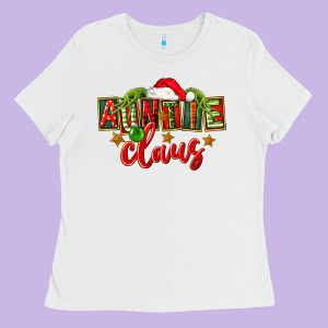 Christmas Auntie Claus Ladies Tee Designed By Fadigitalartstudio