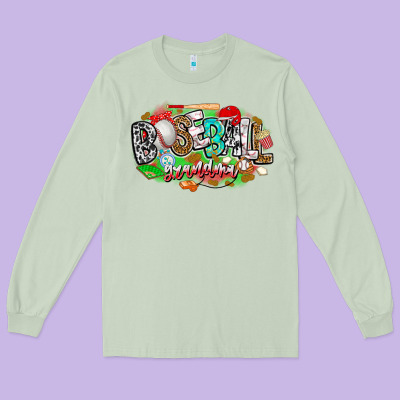 Baseball Grandma Long Sleeve Tee Designed By Cowhidedigitalart