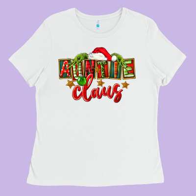 Christmas Auntie Claus Ladies Tee Designed By Fadigitalartstudio