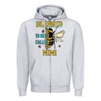 Heather Grey blessed to bee called mimi Zipper Hoodie - JahusDesignShop