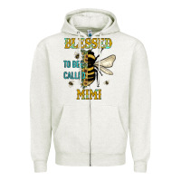 Oatmeal Heather blessed to bee called mimi Zipper Hoodie - JahusDesignShop