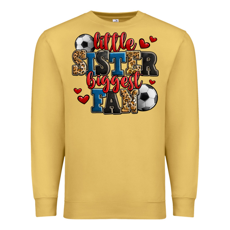 Little Sister Biggest Fan Soccer Premium Sweatshirt by Jasminsmagicworld | Teevron