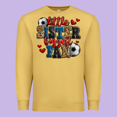 Little Sister Biggest Fan Soccer Premium Sweatshirt Designed By Jasminsmagicworld