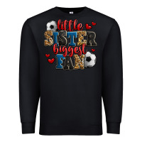 Black little sister biggest fan soccer Premium Sweatshirt - Jasminsmagicworld
